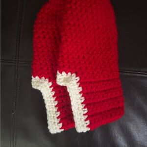 Red and White handmade slippers